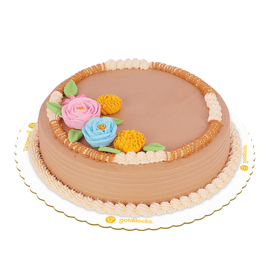 Classic Caramel Pastel Blooms 9" round