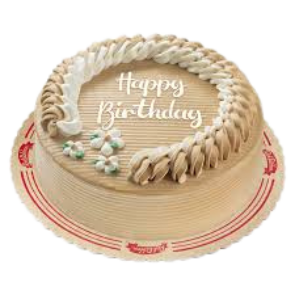 Round Creamy Caramel Dedication Cake